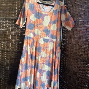LulaRoe floral 3/4 sleeves dress 2XL